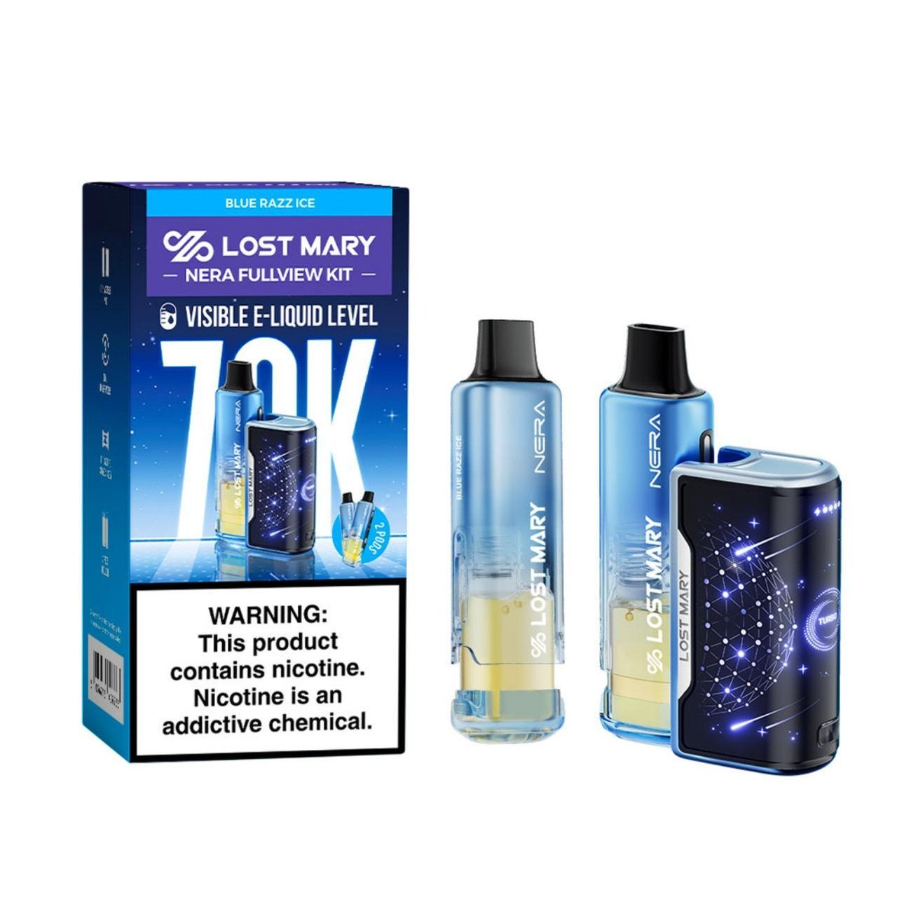 Blue Razz Ice Lost Mary NERA Vape Kit 70000 Puffs Disposable Vape 1 Blue Razz Ice Lost Mary NERA Vape Kit