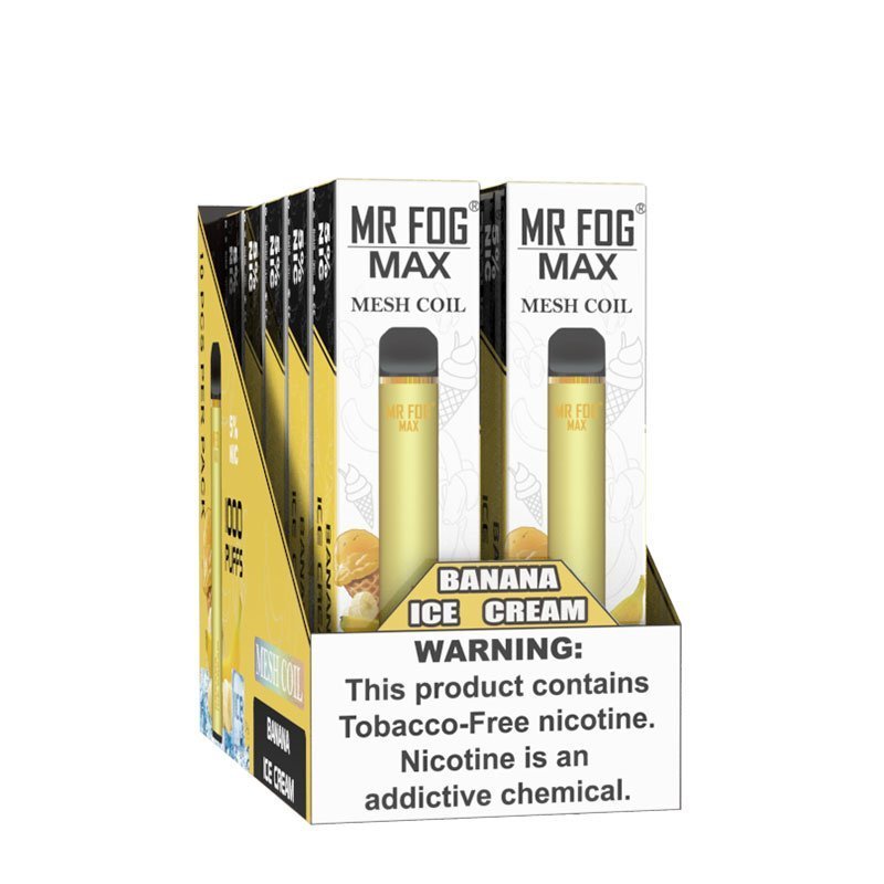Banana Ice Cream Mr Fog Max 1000 Puffs Disposable Vape - 10 Packs 4 Banana Ice Cream Mr Fog Max 1000 Puffs Disposable Vape - 10 Packs - Image 4