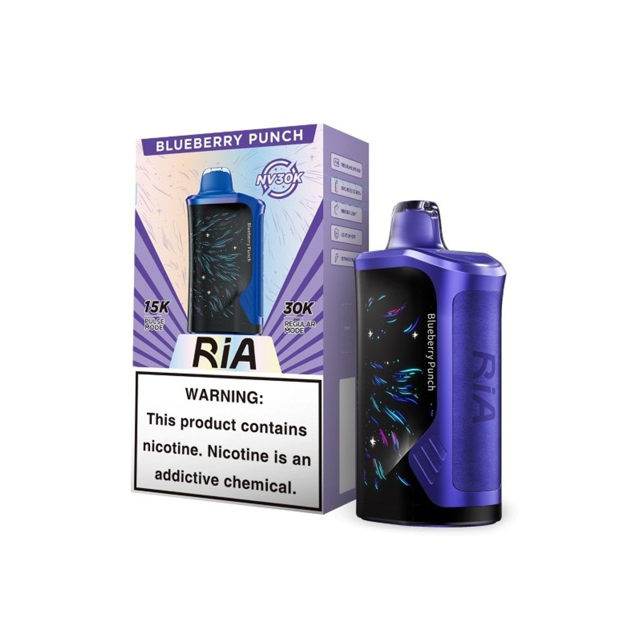 Blueberry Punch Ria NV30k Geek Bar Disposable Vape -15mL 1 Blueberry Punch Ria NV30k