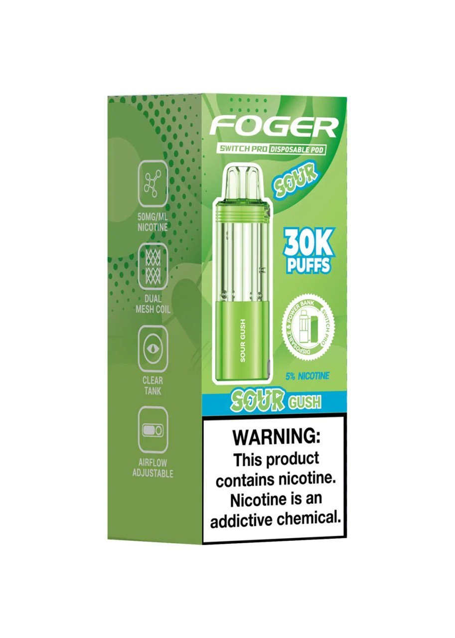 Sour Gush Foger Switch Pro 30K Puffs Disposable Pods (Only Pod) 1 Sour Gush Foger Switch Pro 30K Puffs Disposable Pods (Only Pod)
