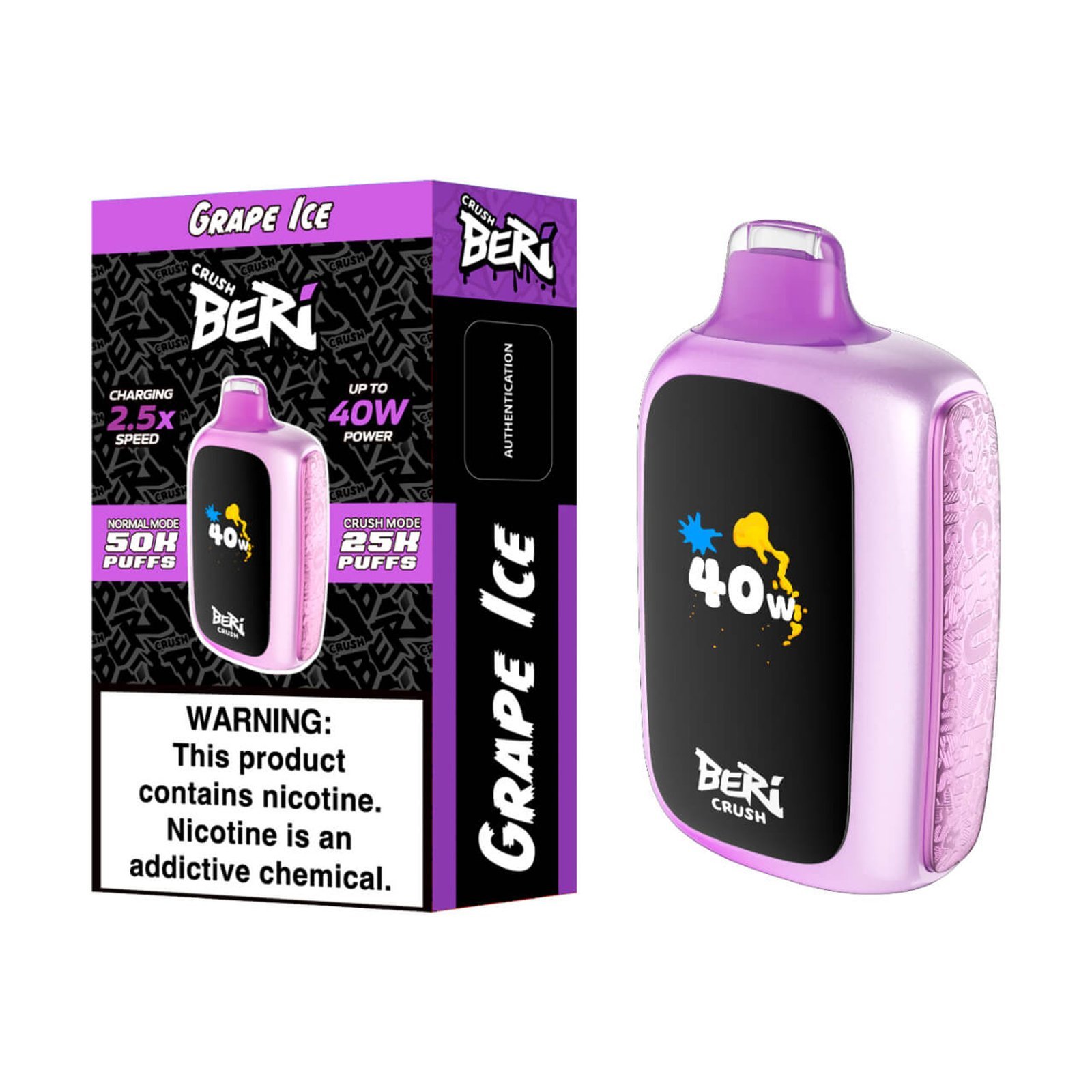 Grape Ice Beri Crush 50K Disposable Vape - 20mL 1 Grape Ice Beri Crush 50K