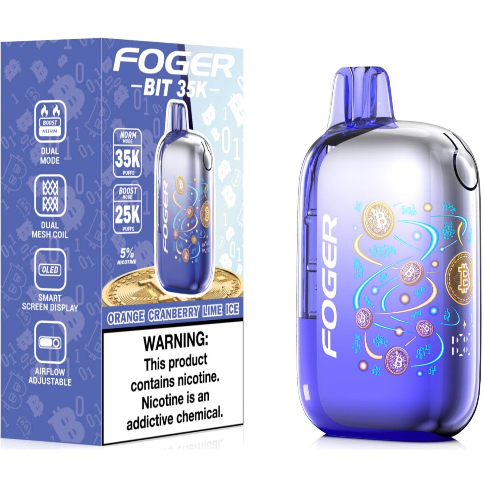 Foger Bit 35K Orange Cranberry Lime Ice Disposable Vape 1 Foger Bit 35K Orange Cranberry Lime Ice