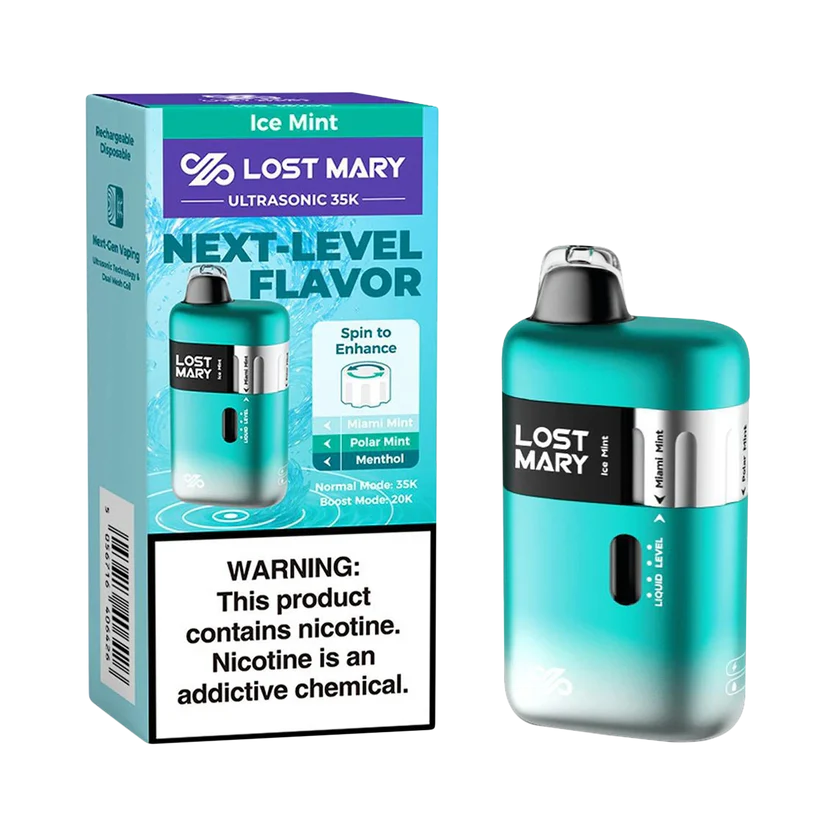 Ice Mint Lost Mary Ultrasonic 35000 Puffs Disposable Vape 1 Ice Mint Lost Mary Ultrasonic