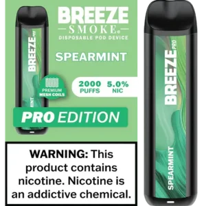 Spearmint - Breeze Pro 2000 Puffs - 5% NIC - Disposable Vape