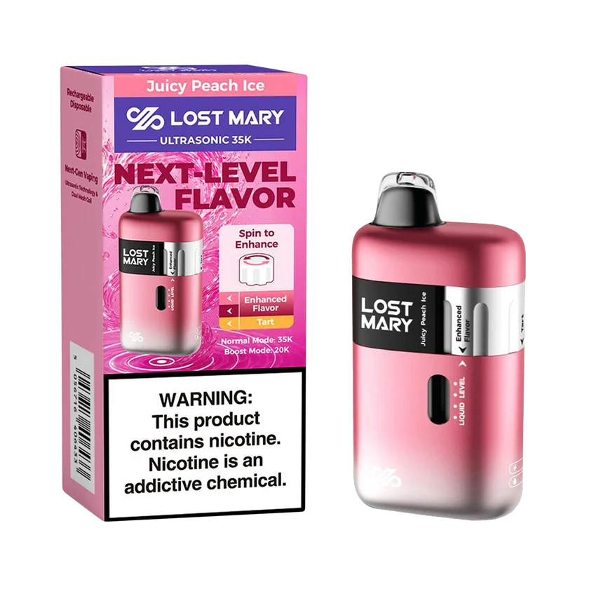 Juicy Peach Ice Lost Mary Ultrasonic 35000 Puffs Disposable Vape 1 Juicy Peach Ice Lost Mary Ultrasonic