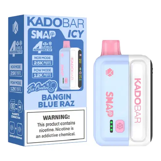 Bangin Blue Raz Kado Bar Snap Vape Kit - 25k Puffs 1 Bangin Blue Raz Kado Bar Snap Vape Kit