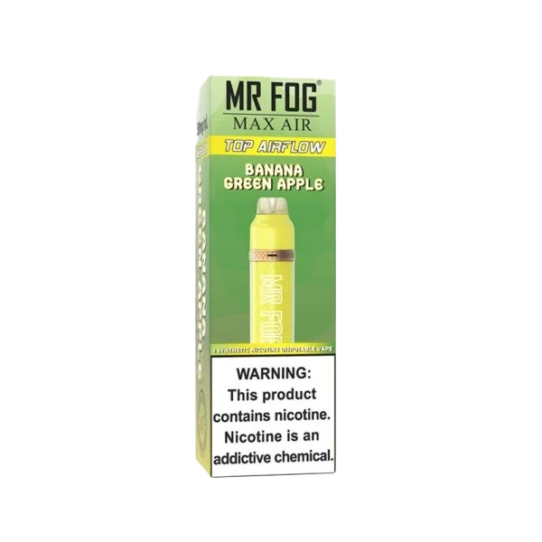 Banana Green Apple Mr Fog Max Air 3000 Puffs Disposable Vape 1 Banana Green Apple Mr Fog Max Air
