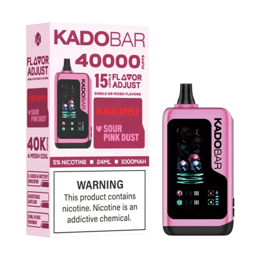 Kado Bar x Adjust Red Apple + Sour Pink NI40K Ice + Nic Control Vape - 5% Nic 1 Kado Bar x Adjust Red Apple + Sour Pink
