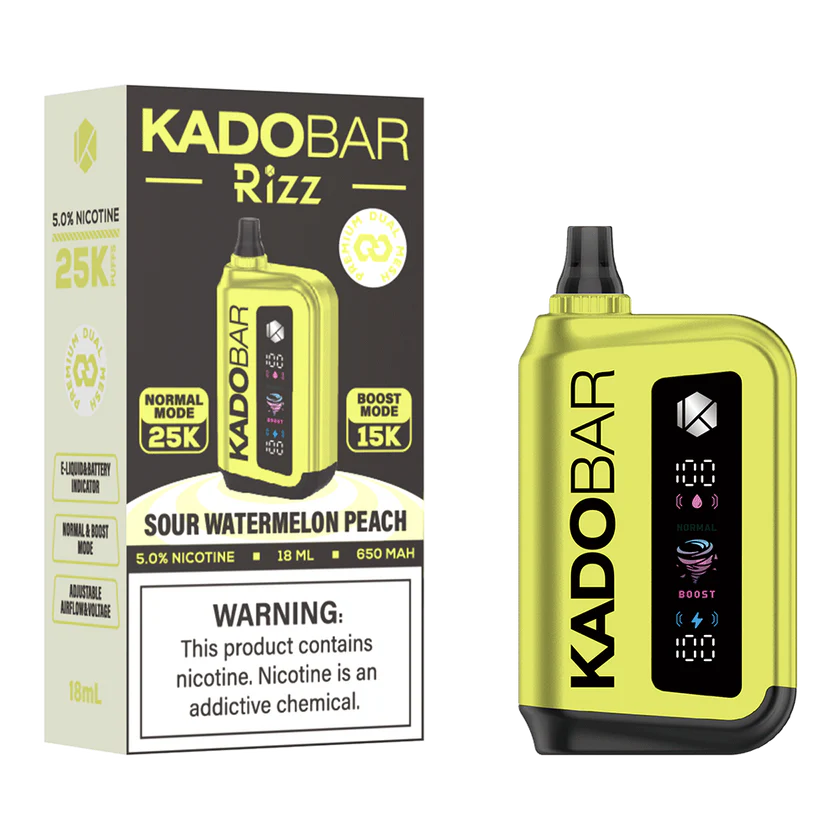Sour Watermelon Peach Kado Bar Rizz 25K Disposable Vape - 18mL 1 Sour Watermelon Peach Kado Bar Rizz