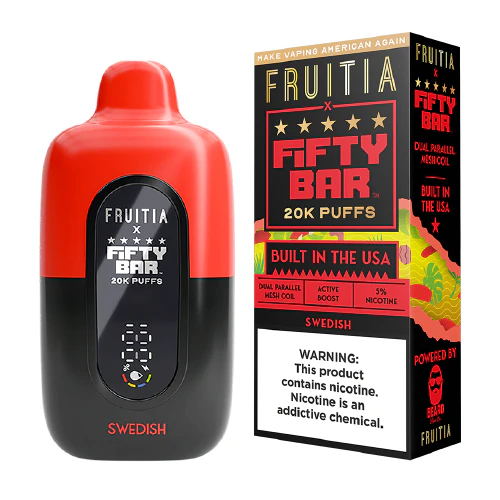 Swedish Fish Fruitia X Fifty Bar 20,000 Puffs Disposable Vape 1 Swedish Fish Fruitia X Fifty Bar 20,000 Puffs Disposable Vape