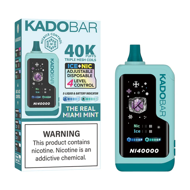 The Real Miami Mint Kado Bar NI40K Ice+Nic Control Disposable Vape - 24mL 1 The Real Miami Mint Kado Bar NI40K