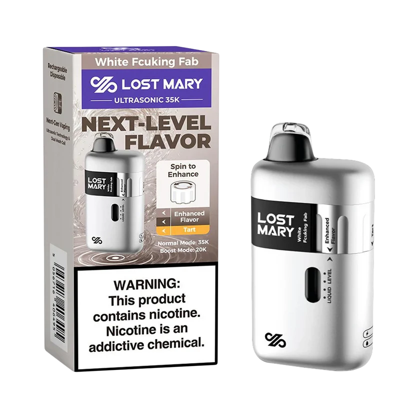 White Fcuking Fab Lost Mary Ultrasonic 35000 Puffs Disposable Vape 1 White Fcuking Fab Lost Mary Ultrasonic