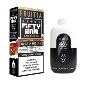 White Cherry Slushy X Fruitia Fifty Bar V2 20K Puffs Disposable Vape