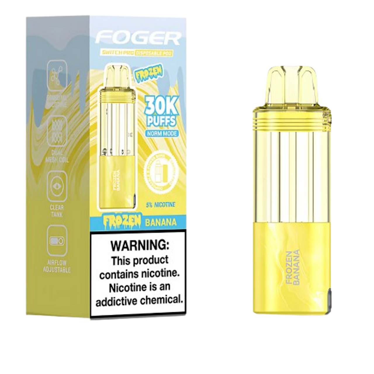 Frozen Banana Foger Switch Pro 30K Puffs Disposable Pods (Only Pod) 1 Frozen Banana Foger Switch Pro 30K Puffs Disposable Pods (Only Pod)