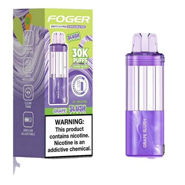 Grape Slush Foger Switch Pro 30K Puffs Disposable Pods (Only Pod) 1 Grape Slush Foger Switch Pro 30K Puffs Disposable Pods (Only Pod)