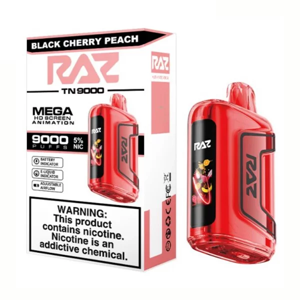 Black Cherry Peach RazTN9000 Disposable Vape - 5% Nic 1 Black Cherry Peach RazTN9000