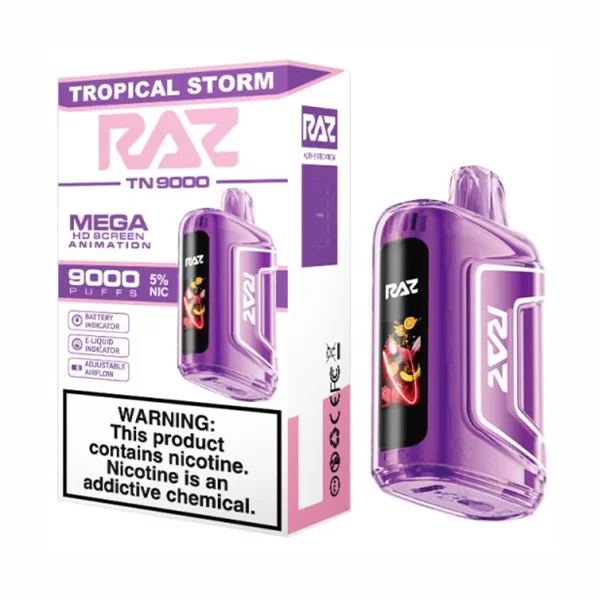 Tropical Storm RazTN9000 Disposable Vape - 5% Nic 1 Tropical Storm RazTN9000 Disposable Vape - 5% Nic