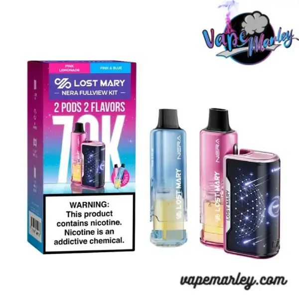 Pink & Blue | Pink Lemonade Lost Mary NERA Vape Kit 70000 Puffs Disposable Vape 1 Pink & Blue & Pink Lemonade Lost Mary Nera Vape Kit