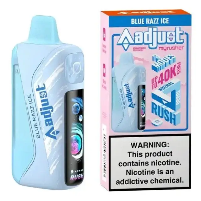 Blue Razz Ice Adjust MyRusher 40K Puffs Disposable Vape 1 Blue Razz Ice Adjust MyRusher 40K Puffs Disposable Vape
