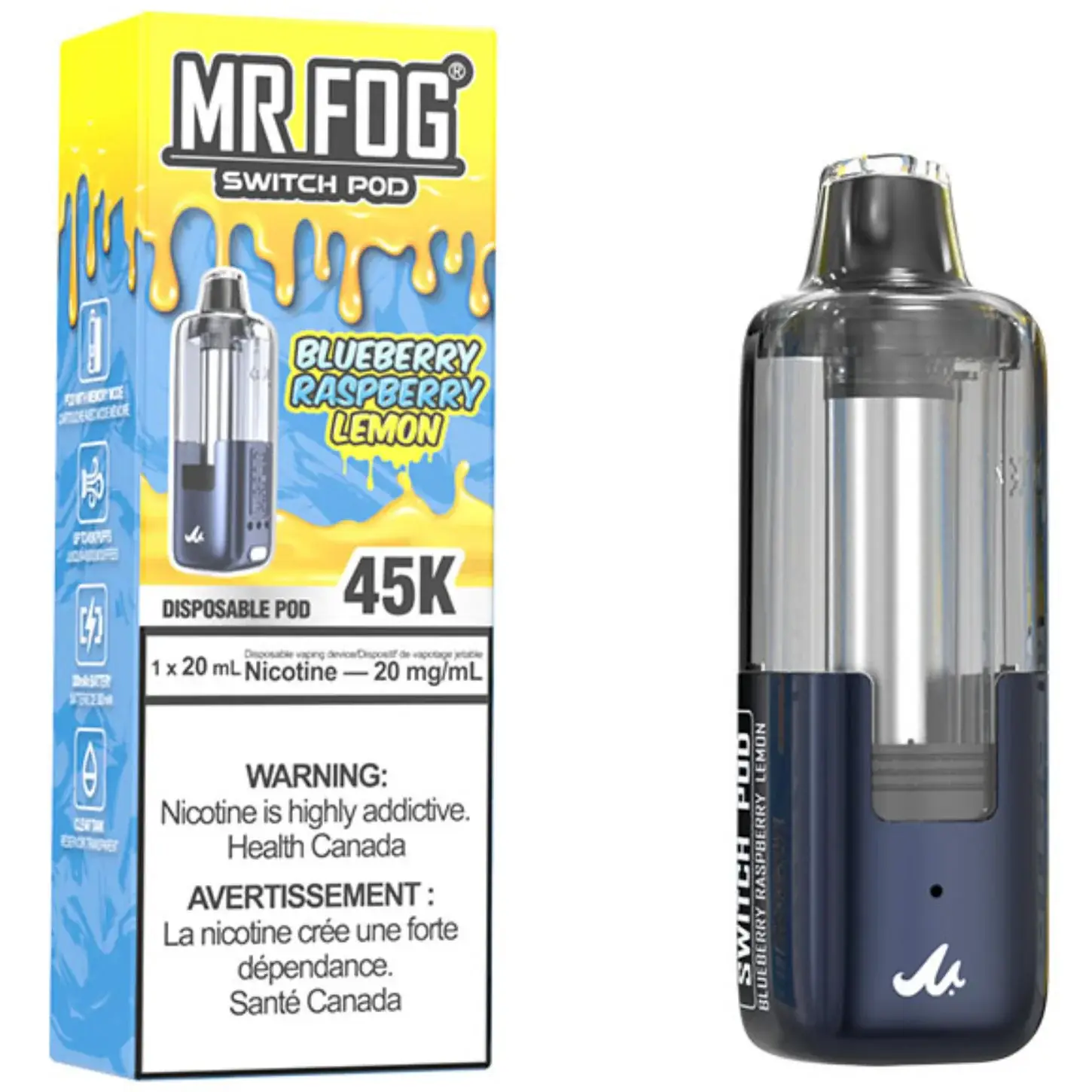 Blueberry Raspberry Lemon Mr Fog Switch 45000 Puffs Disposable Vape - Pods Only 1 Blueberry Raspberry Lemon Mr Fog Switch 45000 Puffs Disposable Vape - Pods Only