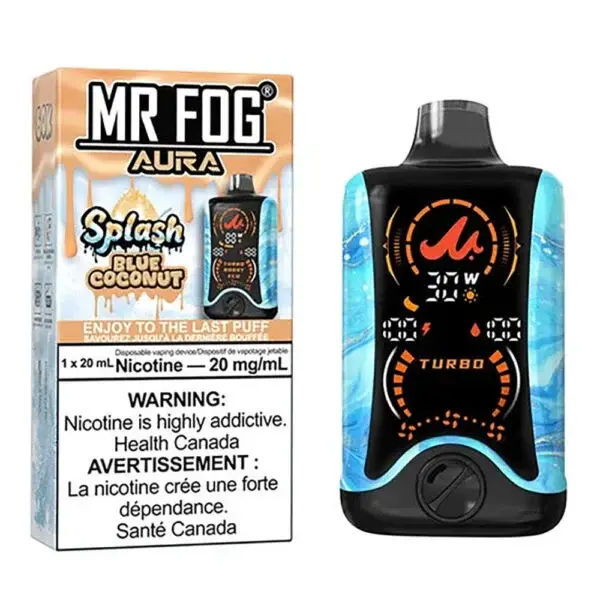 Blue Coconut MR Fog Aura Splash 60K Puffs Disposable Vape 1 Blue Coconut MR Fog Aura Splash