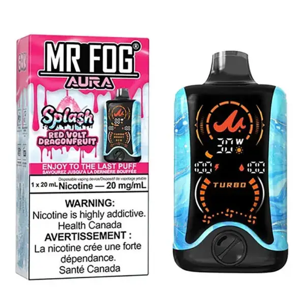 Red Volt Dragon Fruit Mr Fog Aura Splash 60K Puffs Disposable Vape 1 Red Volt Dragon Fruit Mr Fog Aura Splash