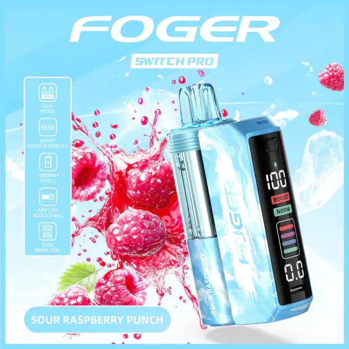 Sour Raspberry Punch Flavor Foger Switch Pro Kit 30K Puffs Disposable Vape – 5% Nic 1 Sour Raspberry Punch Flavor Foger Switch Pro Kit 30K Puffs Disposable Vape – 5% Nic