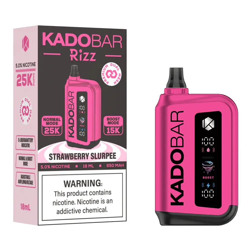 Strawberry Slurpee Kado Bar Rizz 25K Disposable Vape - 18mL 1 Kado Bar Rizz Strawberry Slurpee