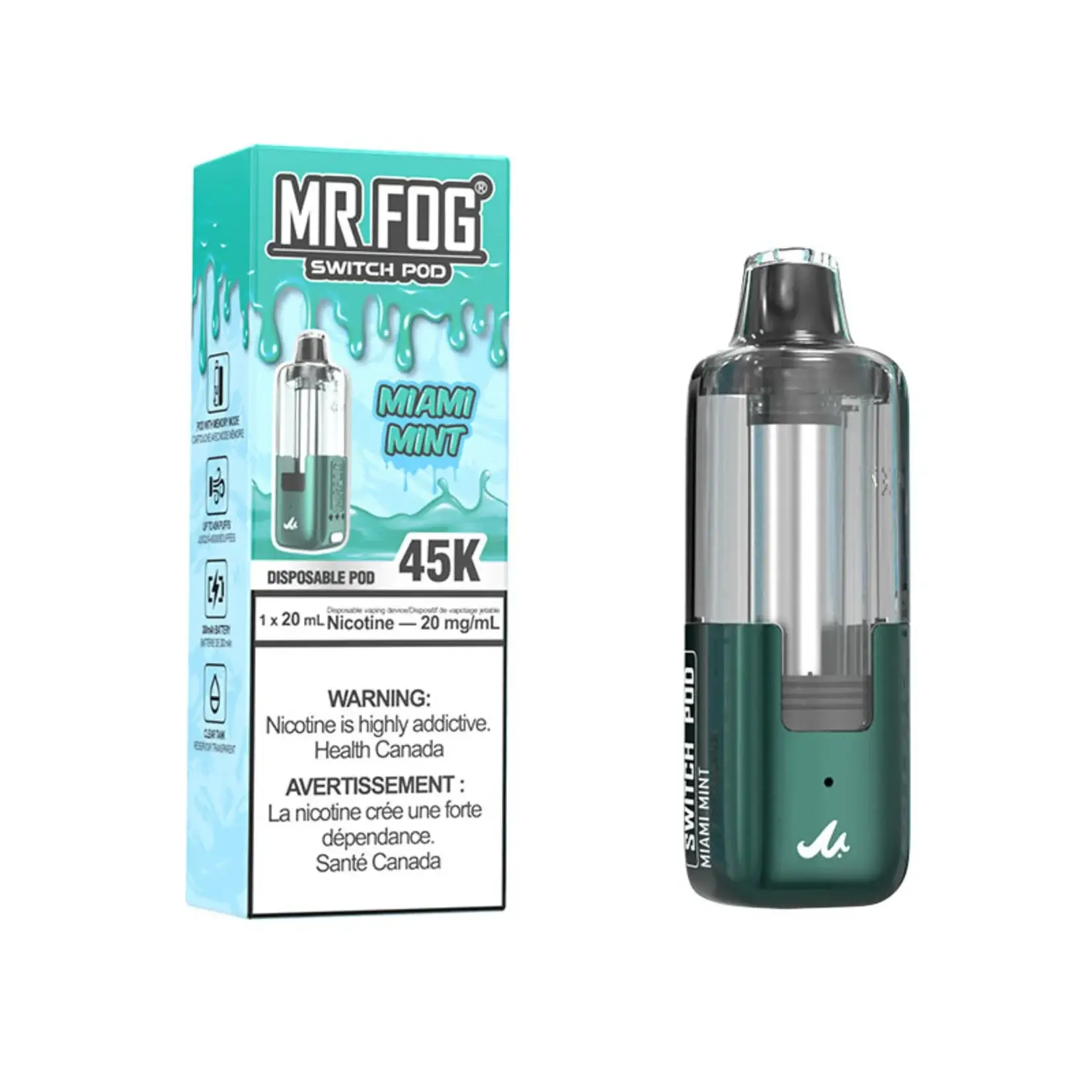 Miami Mint Mr Fog Switch 45000 Puffs Disposable Vape - Pods Only 1 Miami Mint Mr Fog Switch 45000 Puffs Disposable Vape - Pods Only