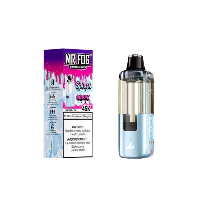 Grape Mr Fog Switch Disposable Pods Splash Edition - 45,000 Puffs 1 Grape Mr Fog Switch Disposable Pods Splash Edition - 45,000 Puffs
